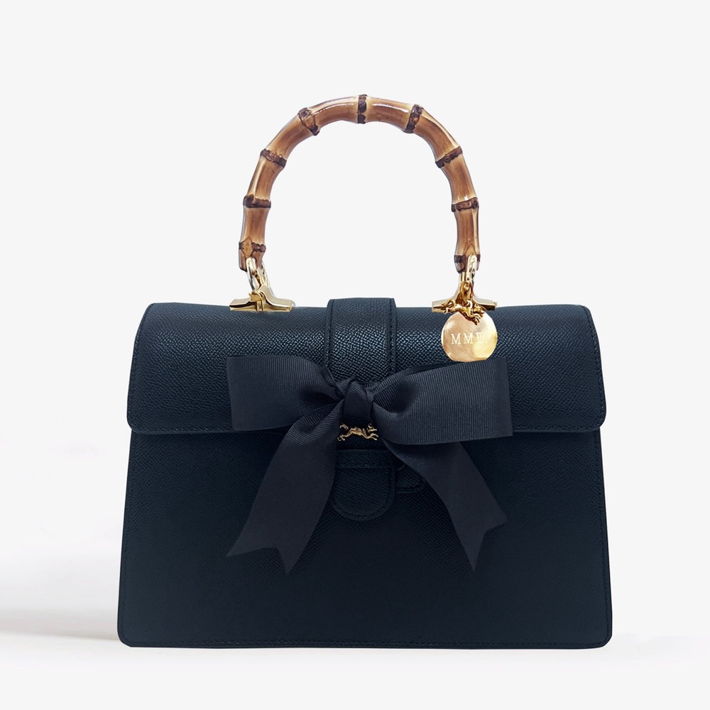 MME MINK Little Miss Carlton Bag in Noir with MME MINK cocktail ring